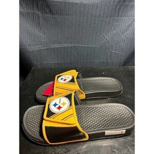 Pittsburgh Steelers Black and Yellow Velcro Small Mens size 7-8m Slides